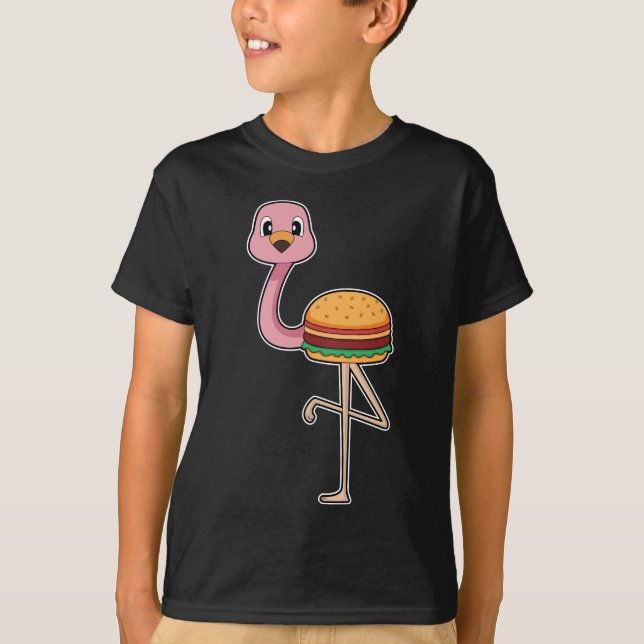 T-shirt Flamant rose Burger (Devant)