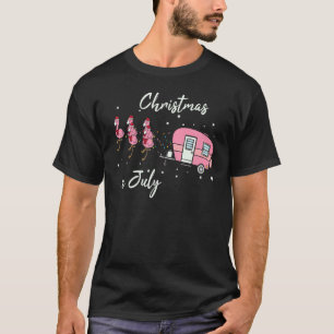 T-shirt Flamant rose Camping Voitures Noël En Juillet Arg