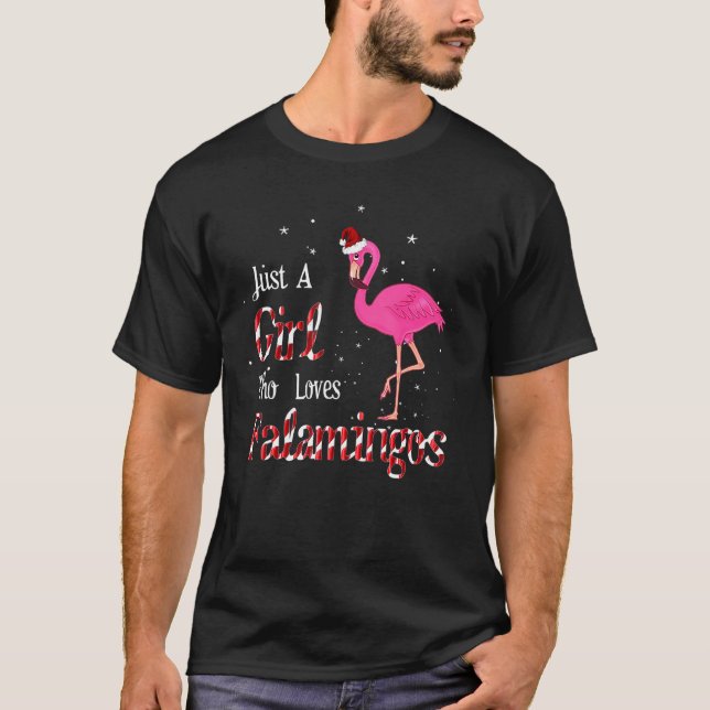 T-shirt Flamant rose Chemise Juste Une Fille Qui Aime Les  (Devant)