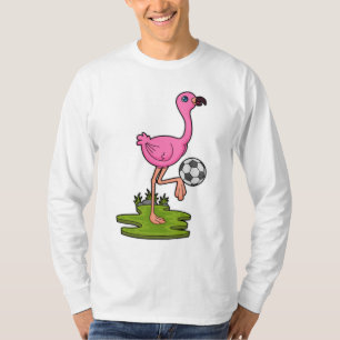 T-shirt Flamant rose comme joueur de football avec Soccer