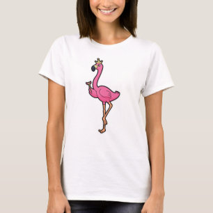 T-shirt Flamant rose comme roi avec la Couronne et le pers