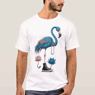 T-shirt Flamant rose d'art rétro Femmes Enfants Drôle grap