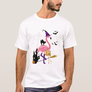 T-shirt Flamant rose de charcuterie ou de sorcière à l'H