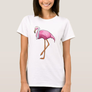 T-shirt Flamant rose de mariée avec voile