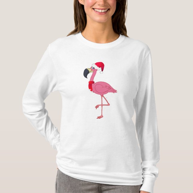 T-shirt Flamant rose de Noël (Devant)