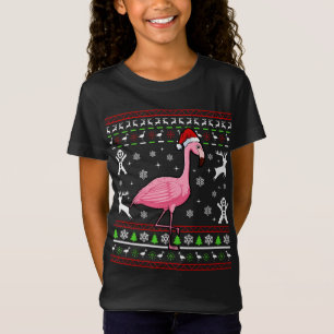 T-Shirt Flamant rose de Noël laid Pyjama mignon animal ois