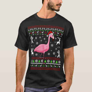 T-shirt Flamant rose de Noël laid Pyjama mignon animal ois