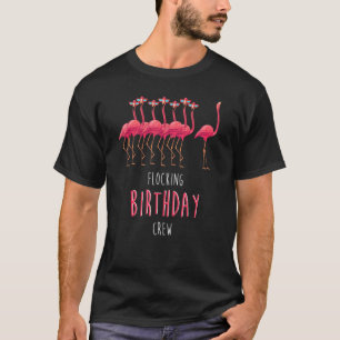 T-shirt Flamant rose d'équipage d'anniversaire en vol Équi