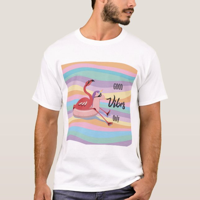 T-shirt Flamant rose des bonnes vitrines estivales seuleme (Devant)