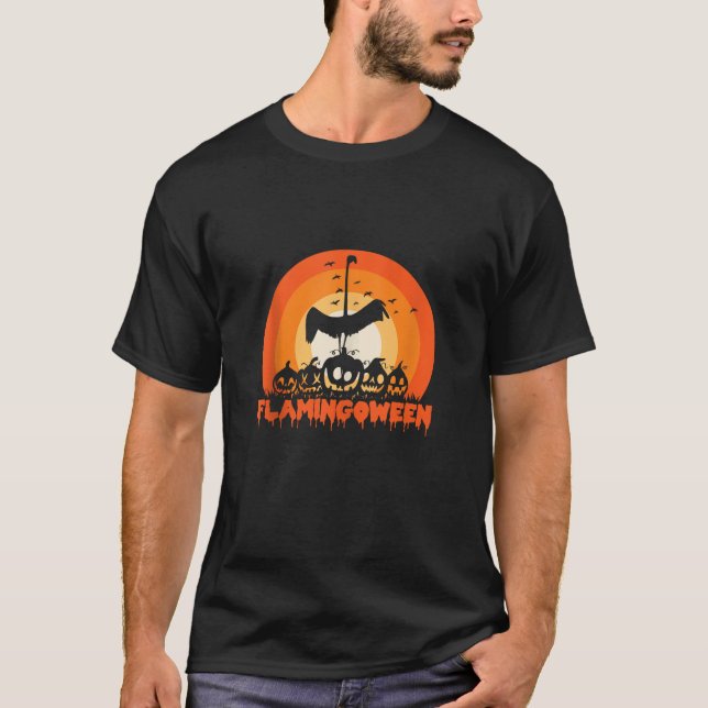 T-shirt Flamant rose d'Halloween Joyeux Flamingoween Oisea (Devant)