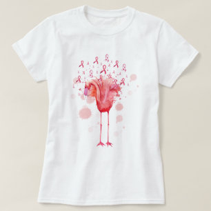 T-shirt Flamant rose d'oiseaux roses Sensibilisation au ca