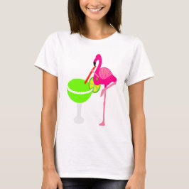 T-shirt Flamant rose drôle buvant une margarita