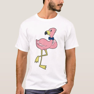T-shirt Flamant rose en tant que Gentleman avec Cravate
