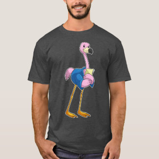 T-shirt Flamant rose en tant que secrétaire avec Bloc-note
