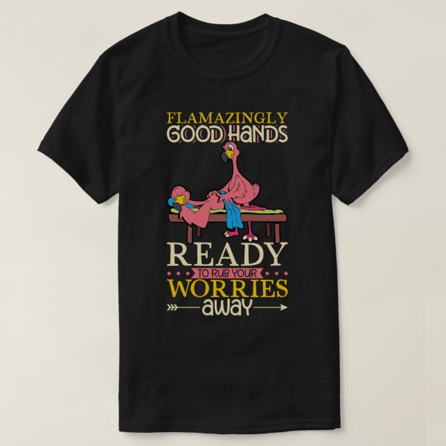 T-shirt Flamant rose est massothérapeute 1 (Design devant)