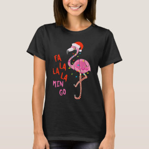 T-shirt Flamant rose Fa La La La mingo pour Noël