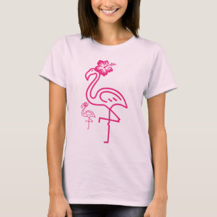 T-shirt Flamant Rose Féminin Été Mignon