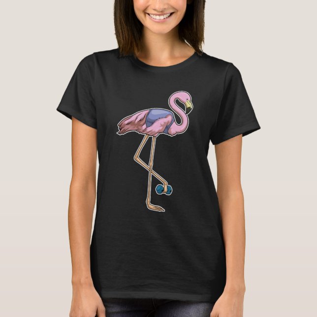 T-shirt Flamant rose Fitness Dumbbell (Devant)