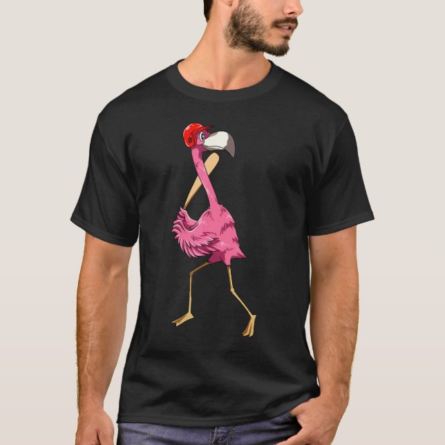 T-shirt Flamant rose Flamant rose De Baseball Jouer Baseba (Devant)