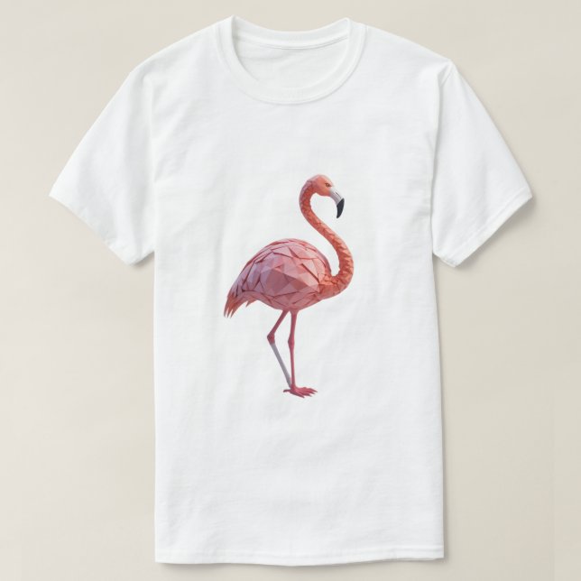T-shirt Flamant rose géométrique (Design devant)