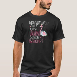T-shirt Flamant rose Grandmingo Comme Une Grand-Mère Flora