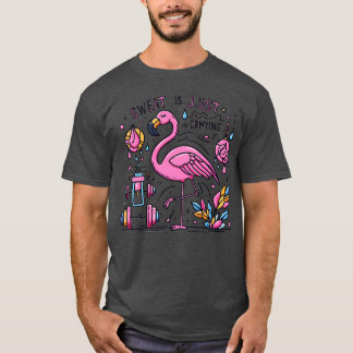 T-shirt Flamant rose Gym Drôle Entraînement Sueur Est Just