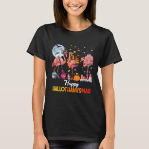 T-shirt Flamant rose Halloween Thanksgiving Et Joyeux