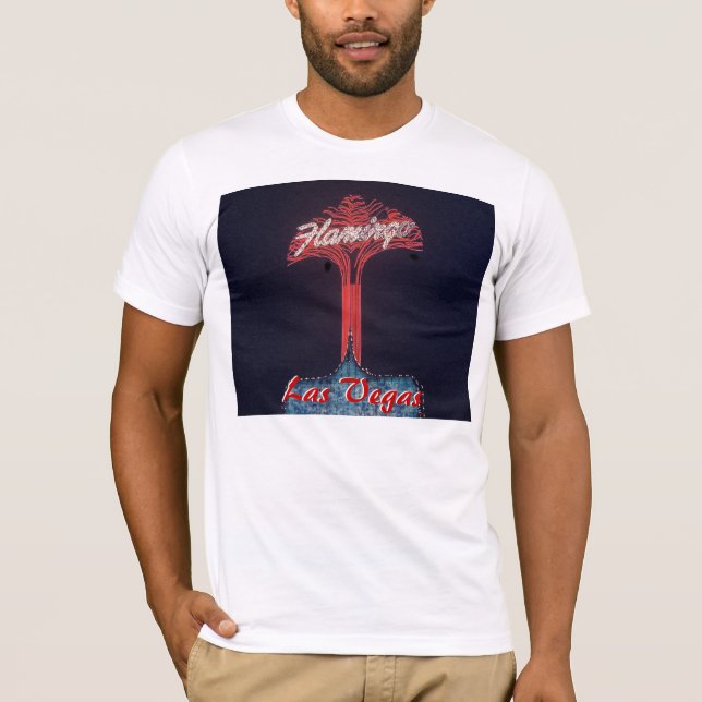 T-shirt Flamant rose Hotel Las Vegas (Devant)