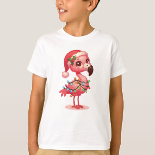 T-shirt Flamant rose Joyeux Noël Animaux d'hiver Flamants
