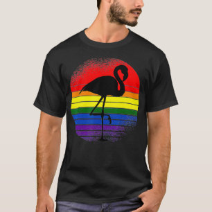 T-shirt Flamant rose LGBTQ Gay pride Vintage rétro pour oi