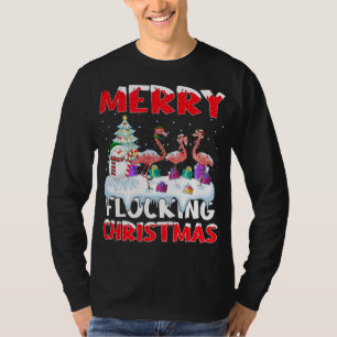 T-shirt Flamant rose Lover Xmas cadeau Joyeux Flocking Noë