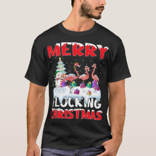 T-shirt Flamant rose Lover Xmas cadeau Joyeux Flocking Noë