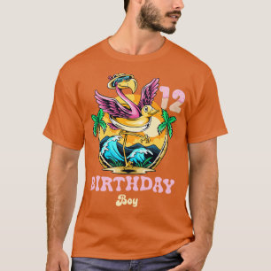 T-shirt Flamant rose mignon 12e anniversaire garçon