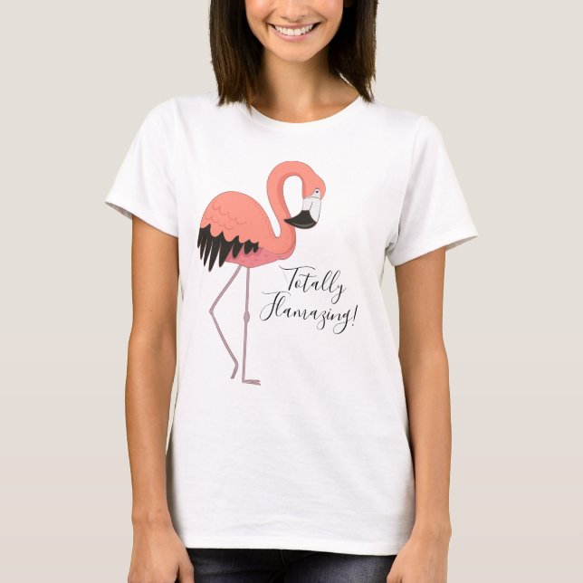 T-shirt Flamant Rose Mignon Totalement Flamboyant (Devant)