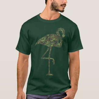 T-shirt Flamant rose militaire Camo Imprimer nous Oiseau