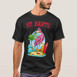 T-shirt Flamant rose Ocean Beach Wave Surfboard St Barts