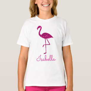 T-shirt Flamant rose pailleté personnalisé