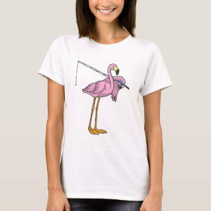 T-shirt Flamant rose Pêche Pêcheur Pêcheur canne