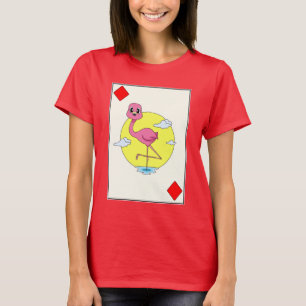 T-shirt Flamant rose Poker Poker jeu carte
