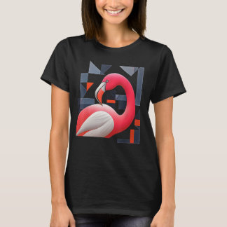 T-shirt Flamant rose Polygone Artifice Animal Motif Flaman