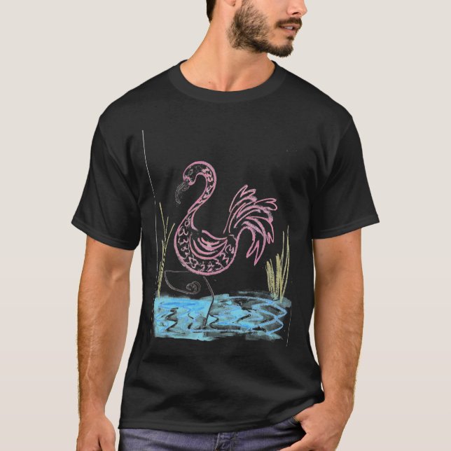 T-shirt Flamant rose rose #13 (Devant)