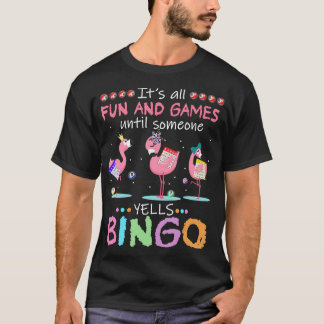T-shirt Flamant rose rose Bingo Funny Cadeau Art