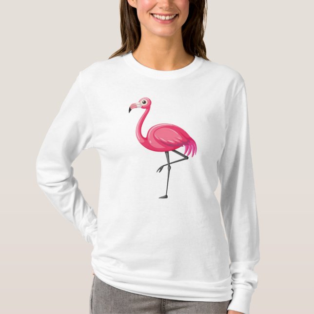 T-shirt Flamant rose rose Bird-89686 (Devant)