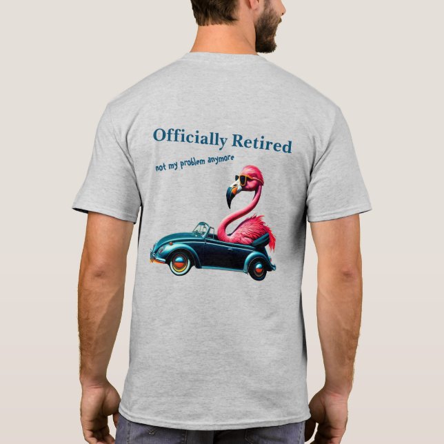 T-shirt Flamant rose rose officiellement retraité en conve (Dos)