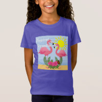Flamant rose rose Paradis Tropical - Jers fins pou