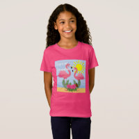 Flamant rose rose Paradis Tropical - Jers fins pou