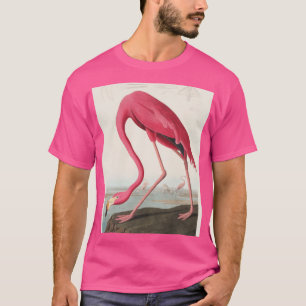 T-shirt Flamant rose rose vintage Audubon