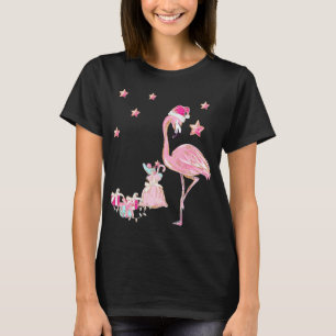 T-shirt Flamant rose Santa Clause Christmas Hawaiian