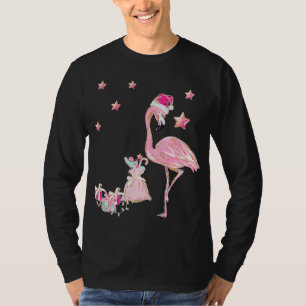 T-shirt Flamant rose Santa Clause Christmas Hawaiian