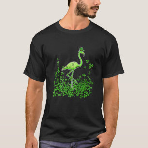 T-shirt Flamant rose Shamrock Funny St Patrick's Day Irish